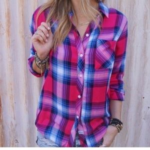 Rails flannel Navy Berry Xs